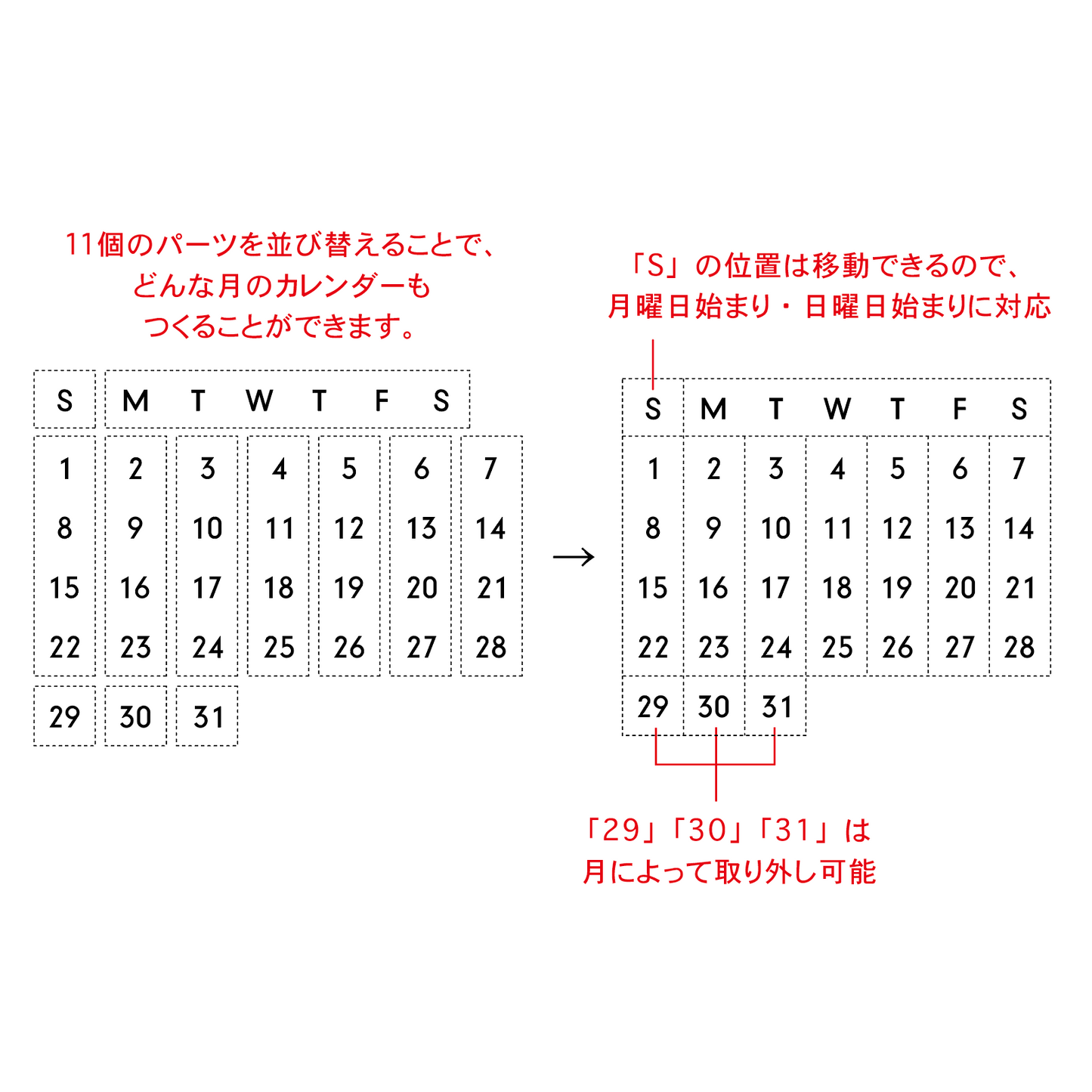 Stamp Perpetual Calendar (1 pcs)