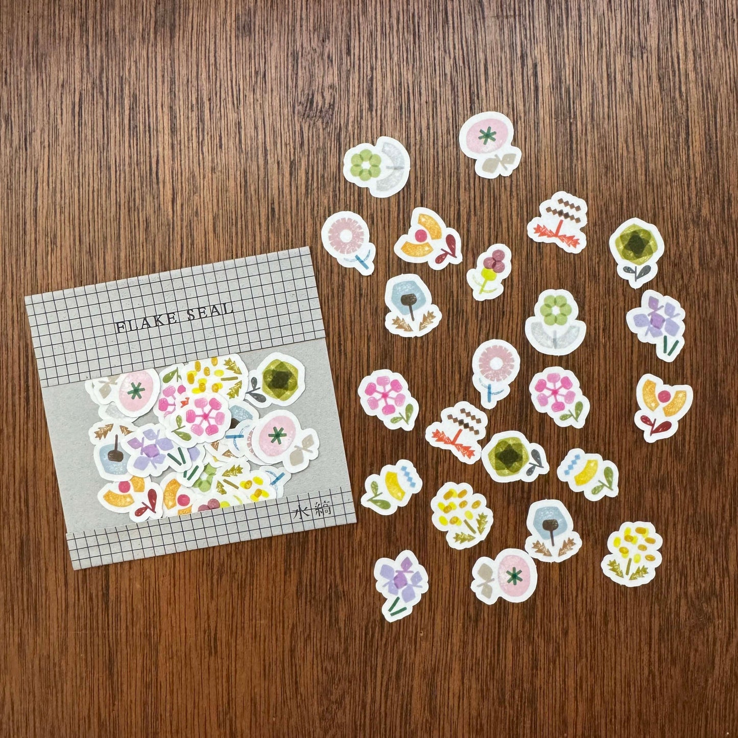 フレークシール 花 (5入)
