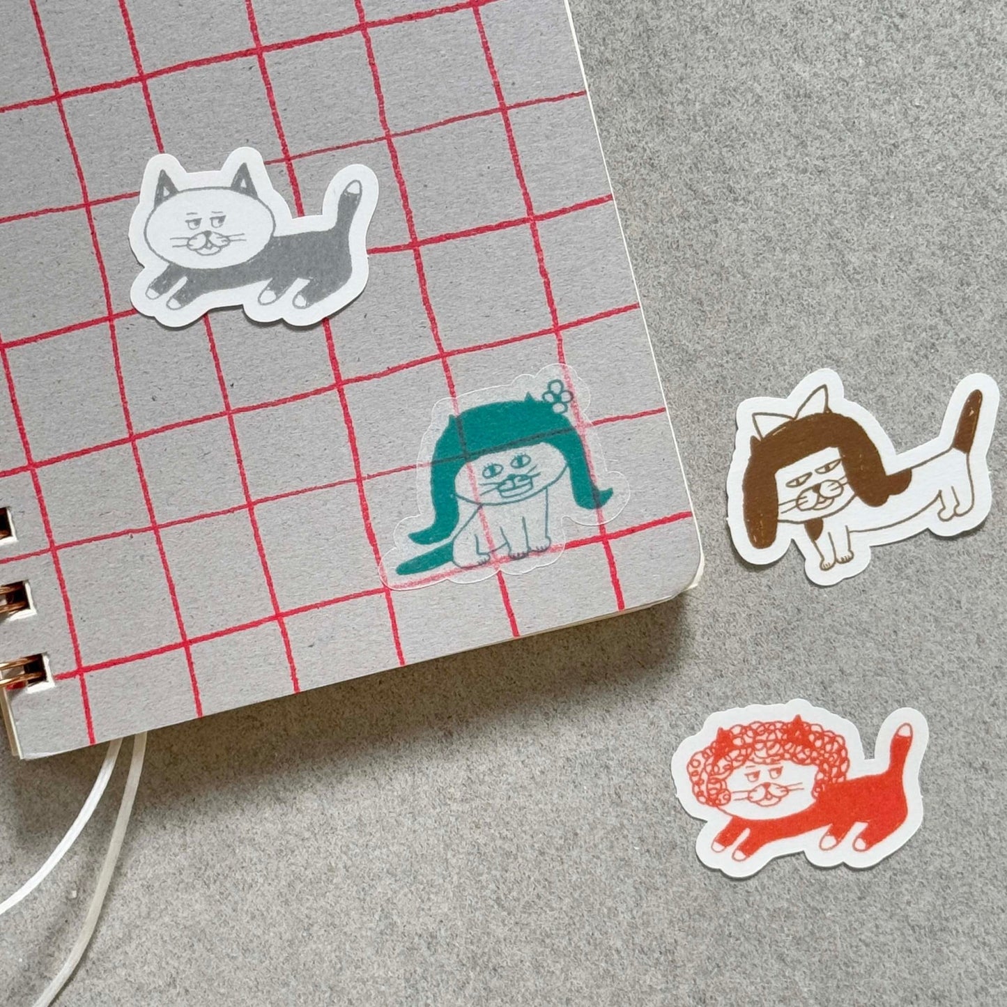 柴田ケイコ×水縞 フレークシール カツラねこ (5入)