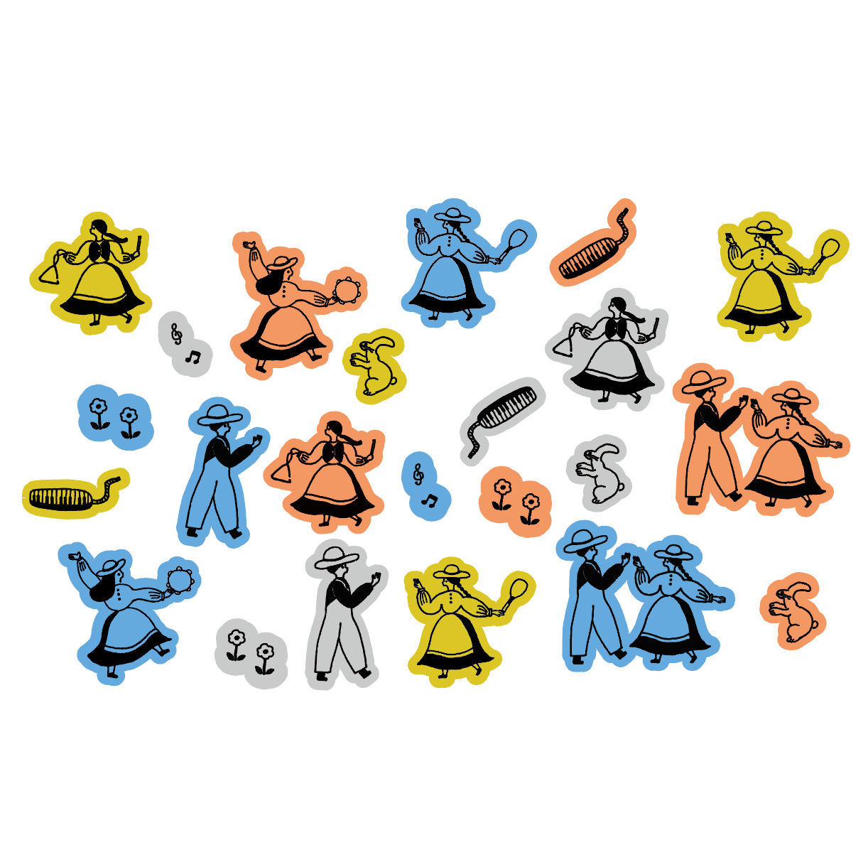 Flake Stickers Let's Dance! (5 pcs)