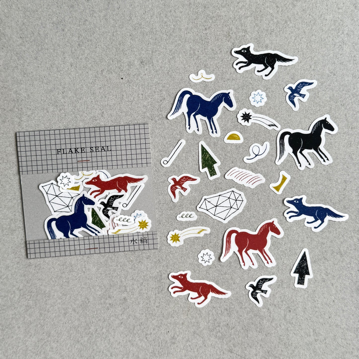 Nishi Shuku×mizushima Flake Stickers In the Night (5 pcs)
