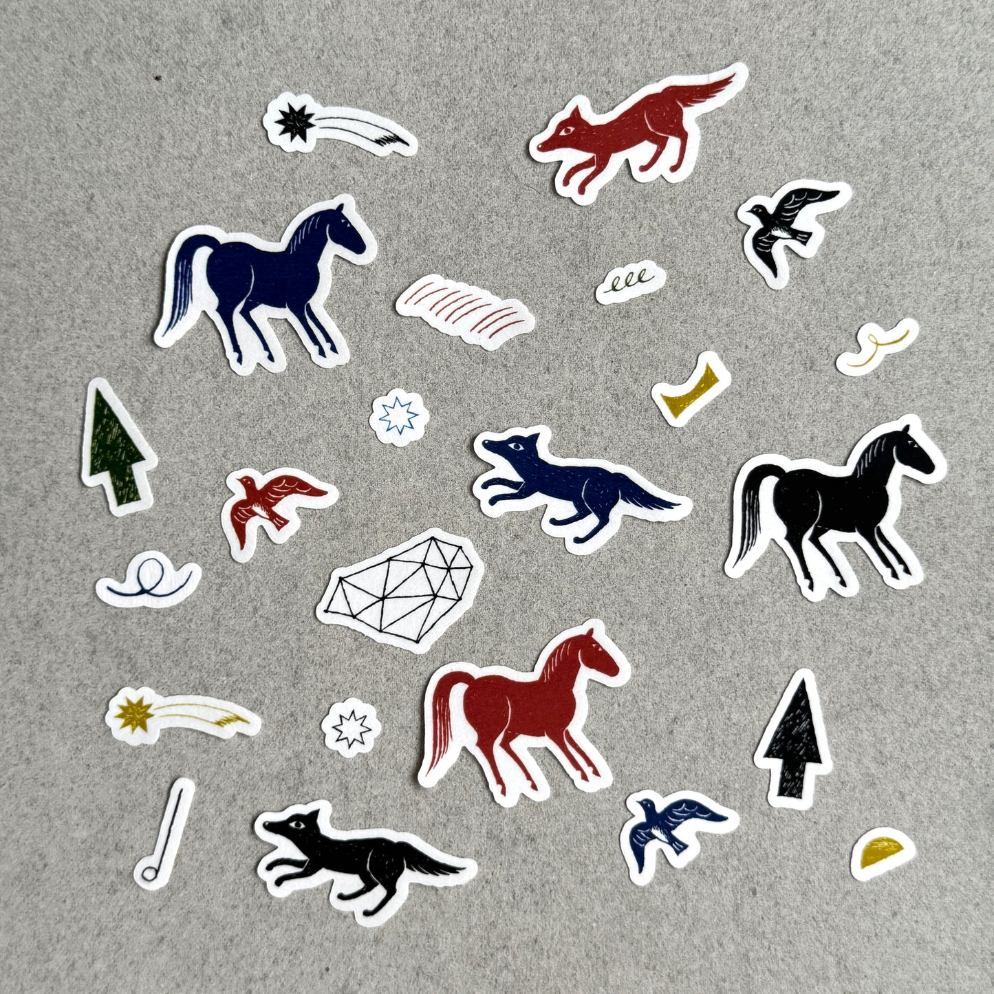 Nishi Shuku×mizushima Flake Stickers In the Night (5 pcs)