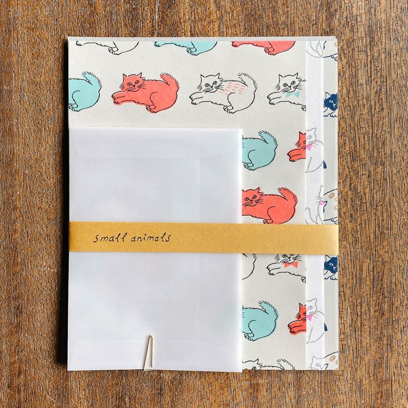 Matsuo Miyuki x Mizushima Letter Set Small Animals Cat (5 pcs)
