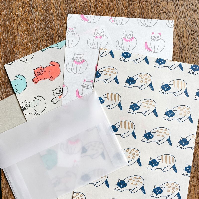 Matsuo Miyuki x Mizushima Letter Set Small Animals Cat (5 pcs)