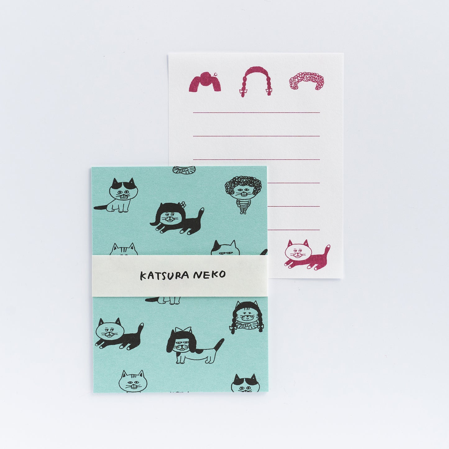 柴田ケイコ×水縞 ちいさなレターセット カツラねこ (5入)