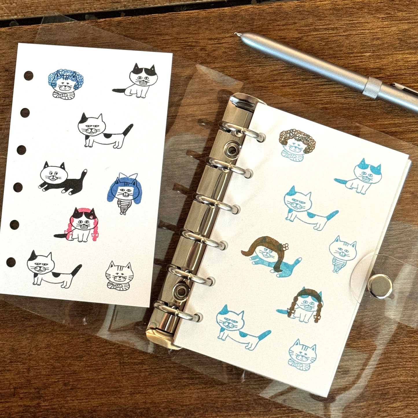 柴田ケイコ×水縞 自在ハンコ ボックス 図案セット カツラねこ (2入)