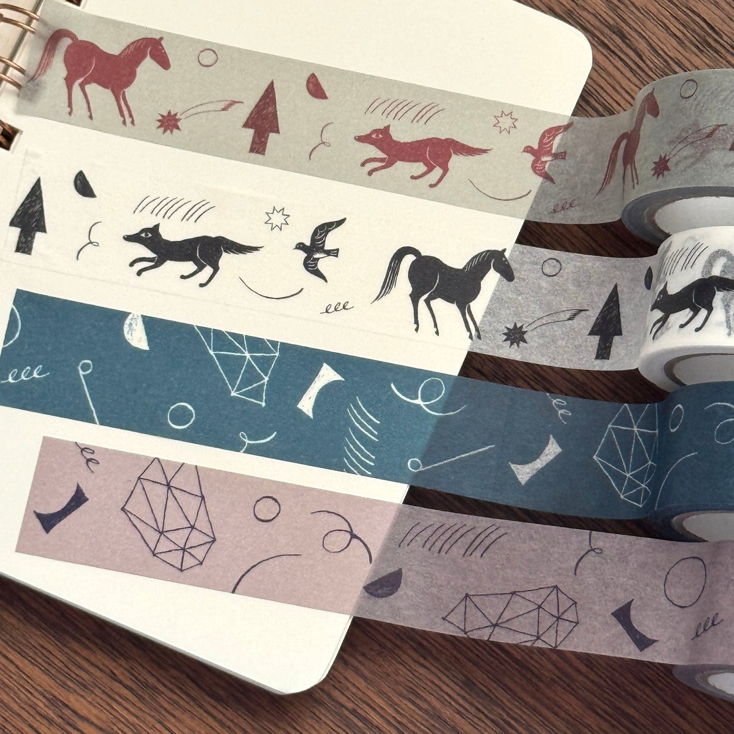 Nishi Shuku×mizushima Masking Tape In the Night Shapes Beige (5 pcs)