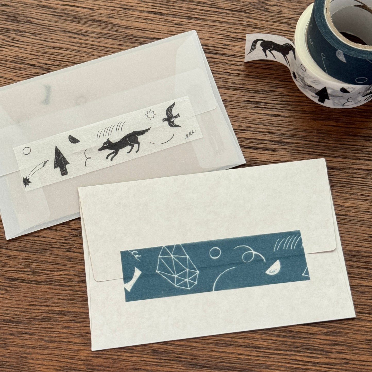 Nishi Shuku×mizushima Masking Tape In the Night Gathering Monotone (5 pcs)