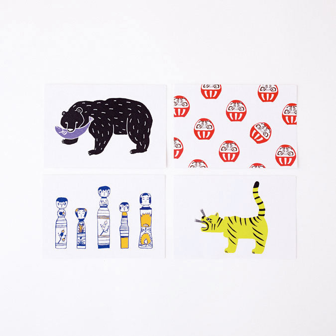 Folk art postcards (5 pcs)