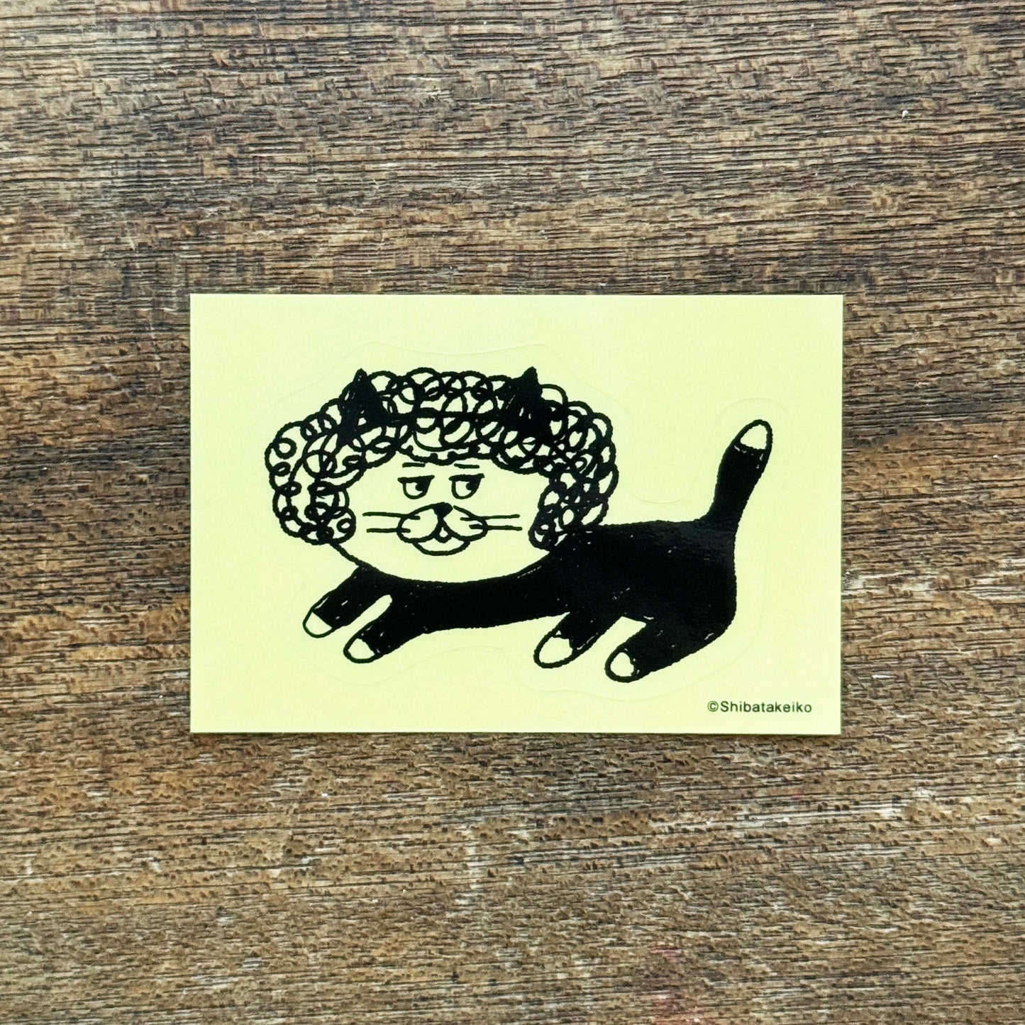 柴田ケイコ×水縞 ステッカー カツラねこ パーマ (5入)