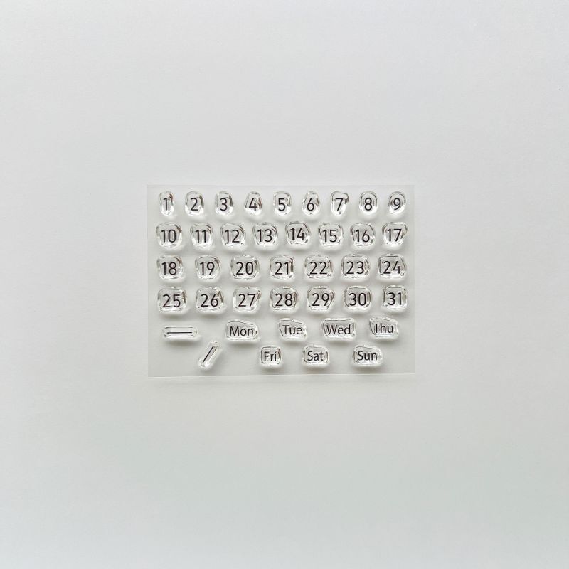 Free-to-use stamp log date/day/day of the week (2 pcs)