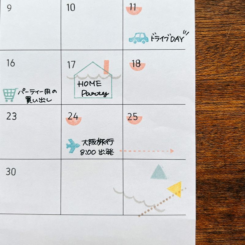 Free-to-use stamp log date/day/day of the week (2 pcs)