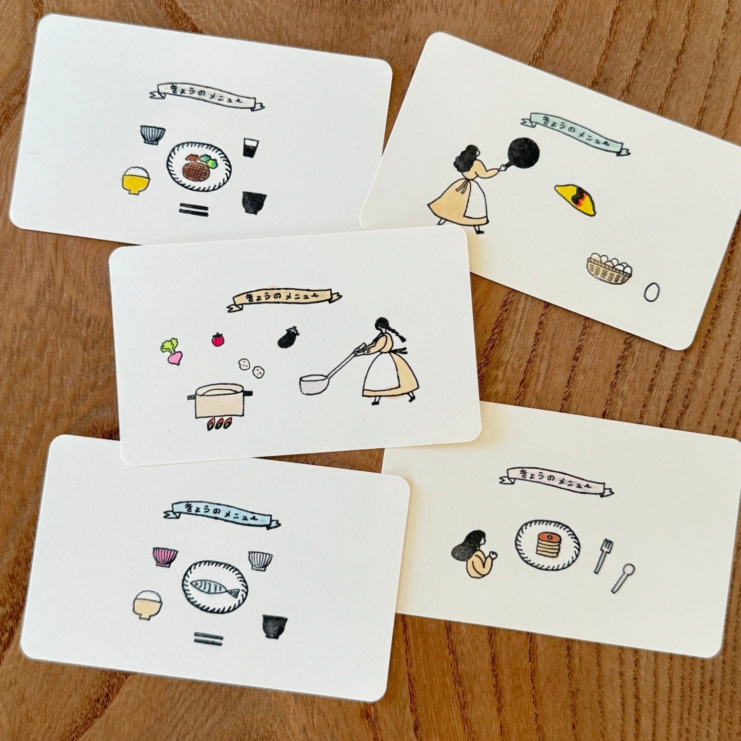 ネクタイ×水縞 自在ハンコ ボックス 図案セット 日々ごはん (2入)