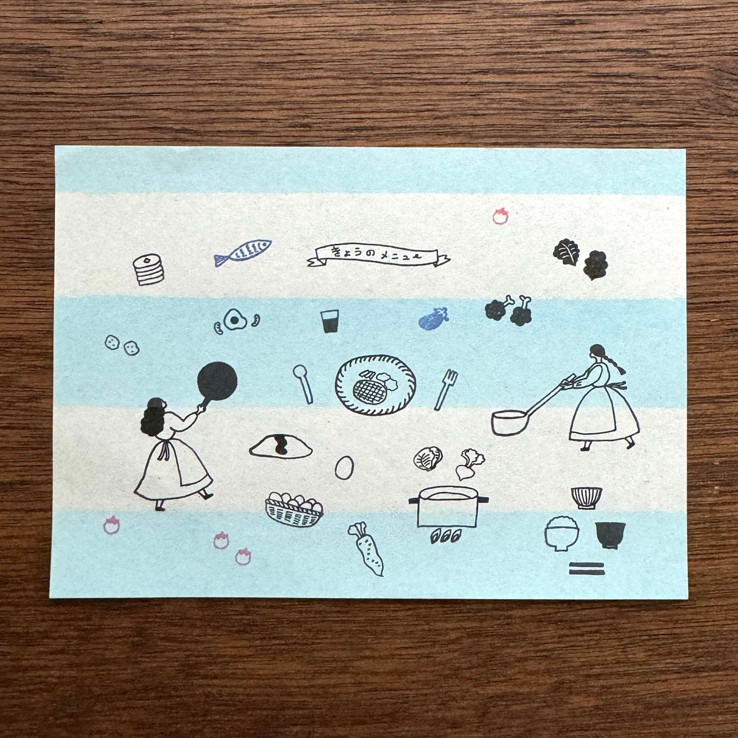 ネクタイ×水縞 自在ハンコ ボックス 図案セット 日々ごはん (2入)