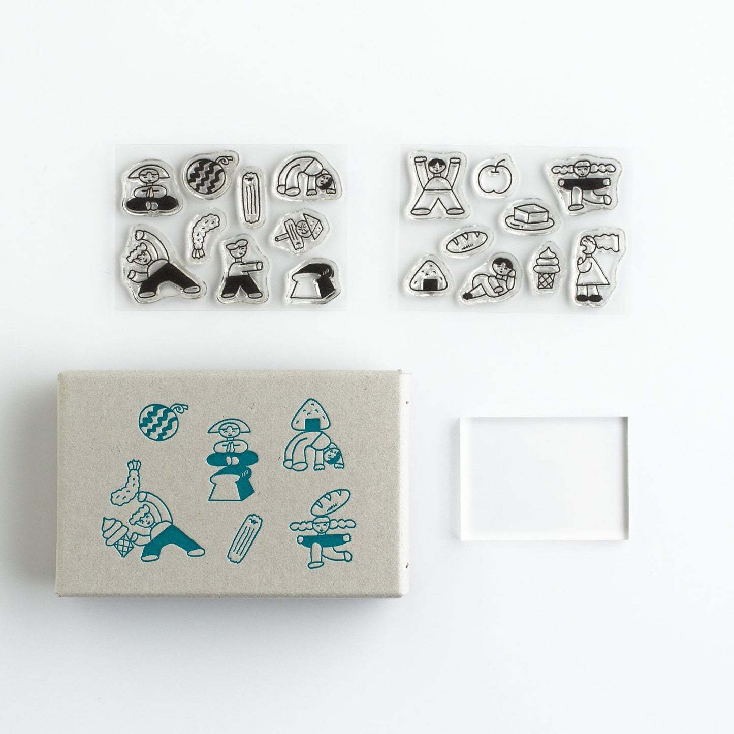 Nishiwaki Tadashi x Mizushima Free Stamp Design Set People and Food (2 pcs)