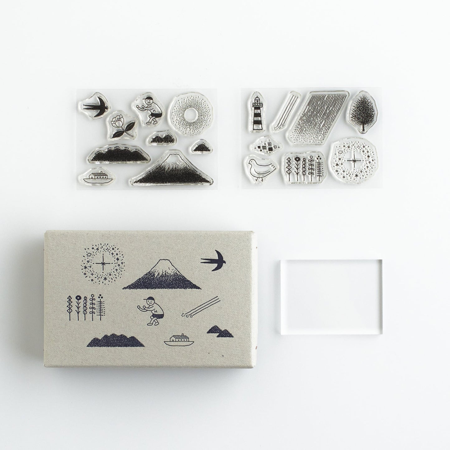 shunshun x Mizushima Free Stamp Box Design Set Scenery (2 pcs)