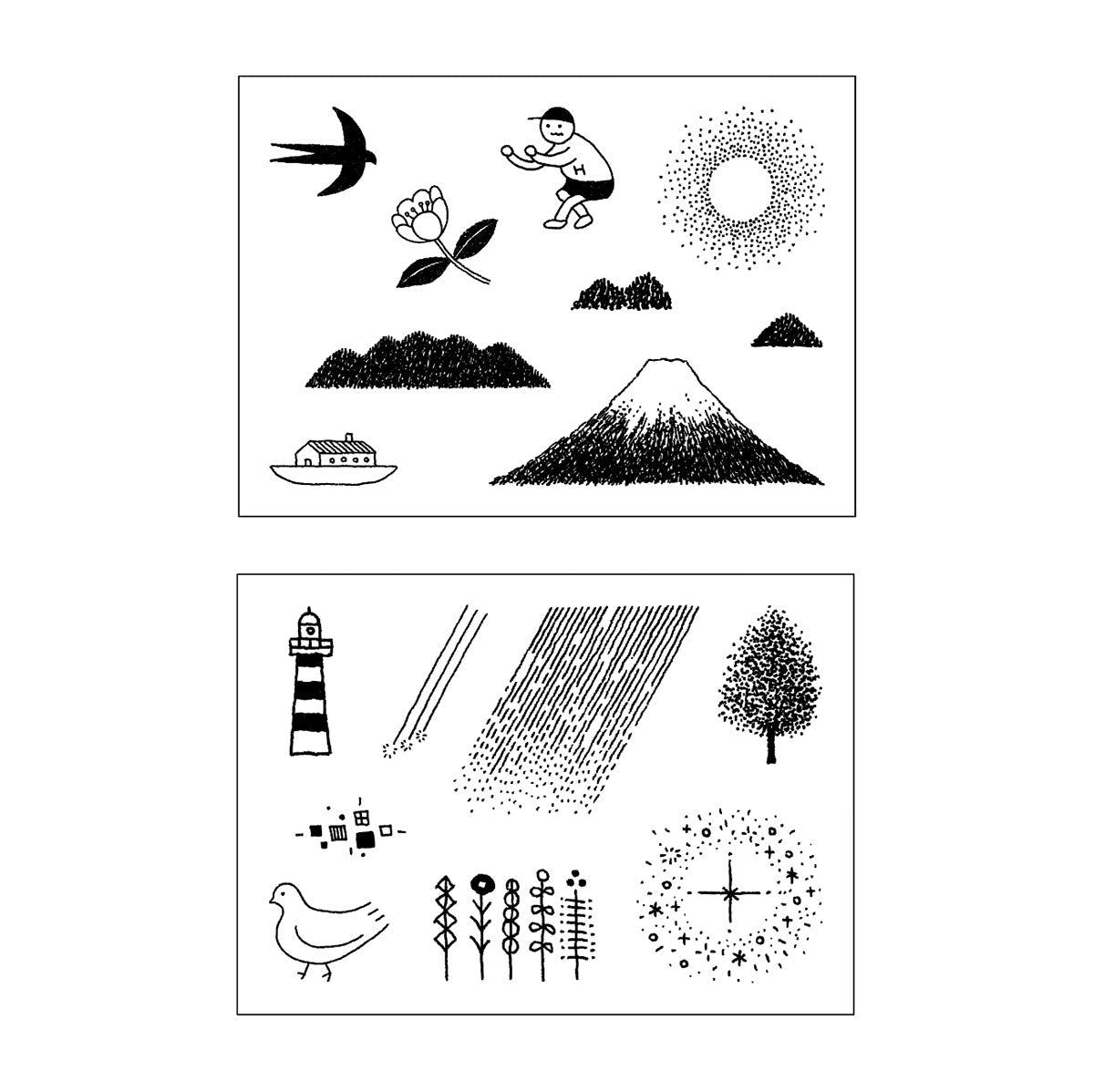 shunshun x Mizushima Free Stamp Box Design Set Scenery (2 pcs)