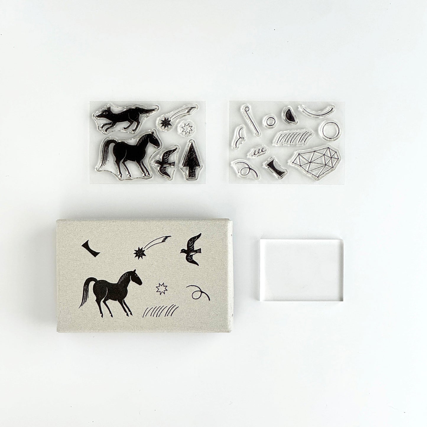 Nishi Shuku×mizushima JIZAI Clear Stamp BOX Motif set In the Night (2 pcs)