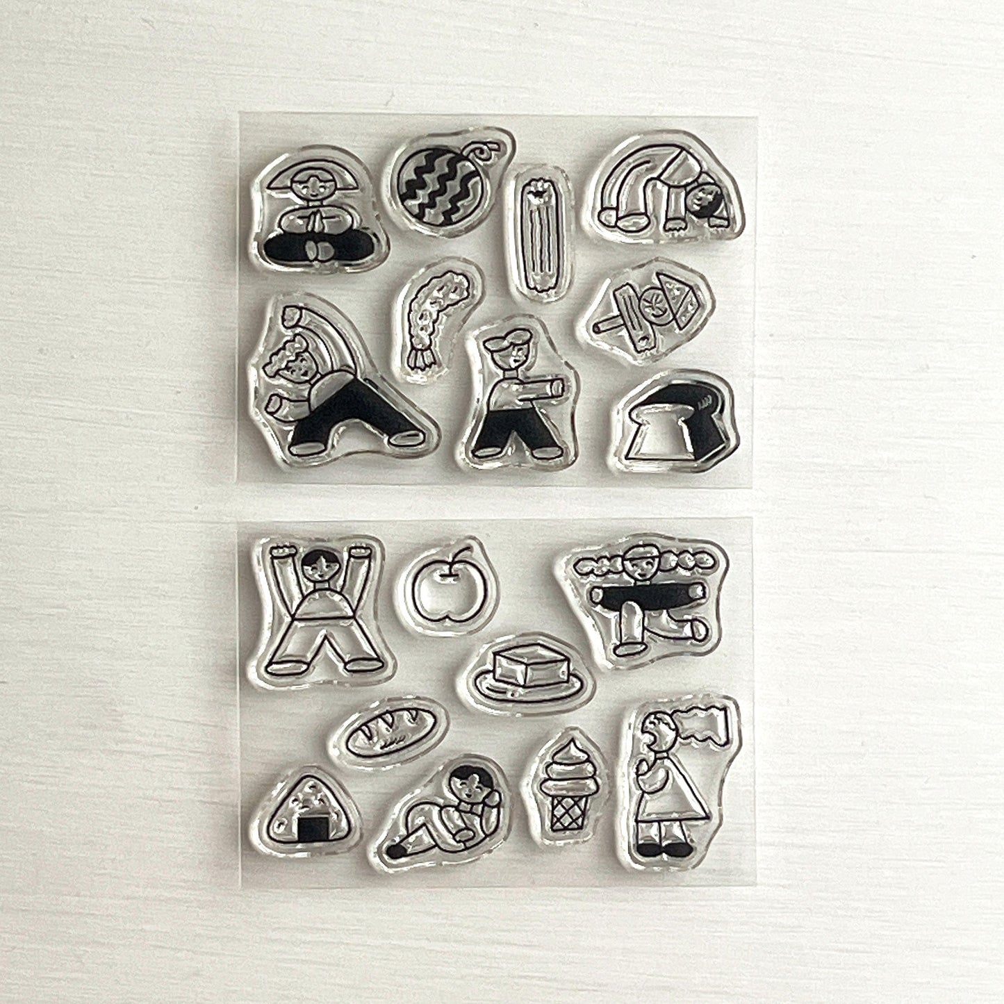Nishiwaki Tadashi x Mizushima Free Stamp Design Set People and Food (2 pcs)