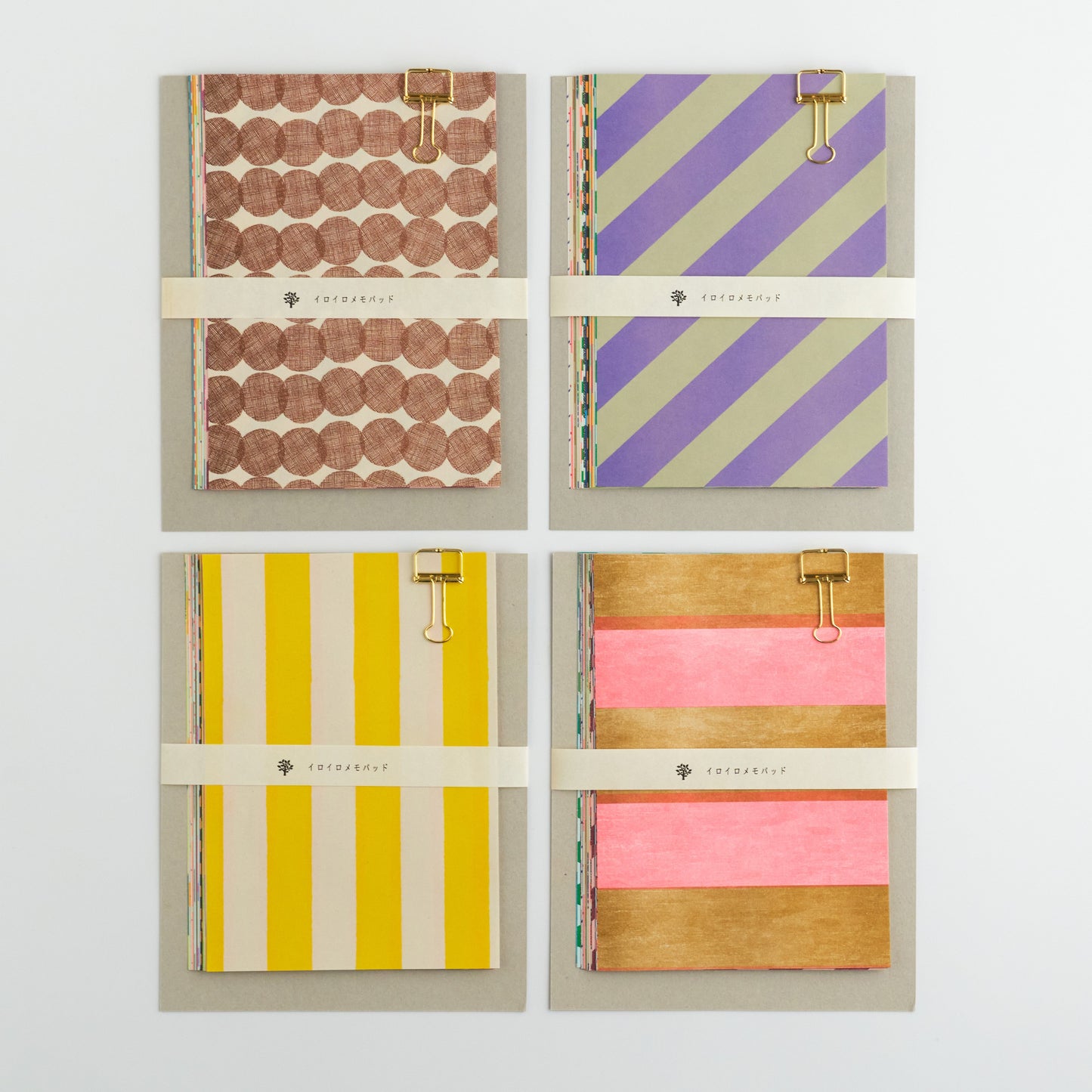 Iroiro Memo Pad Polka Dot Stripes (5 pcs)