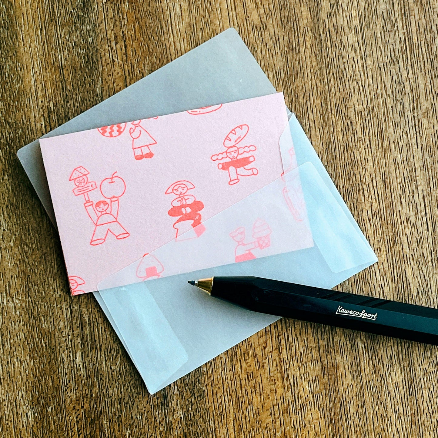 ニシワキタダシ×水縞 ちいさなレターセット ひととたべもの (5入)