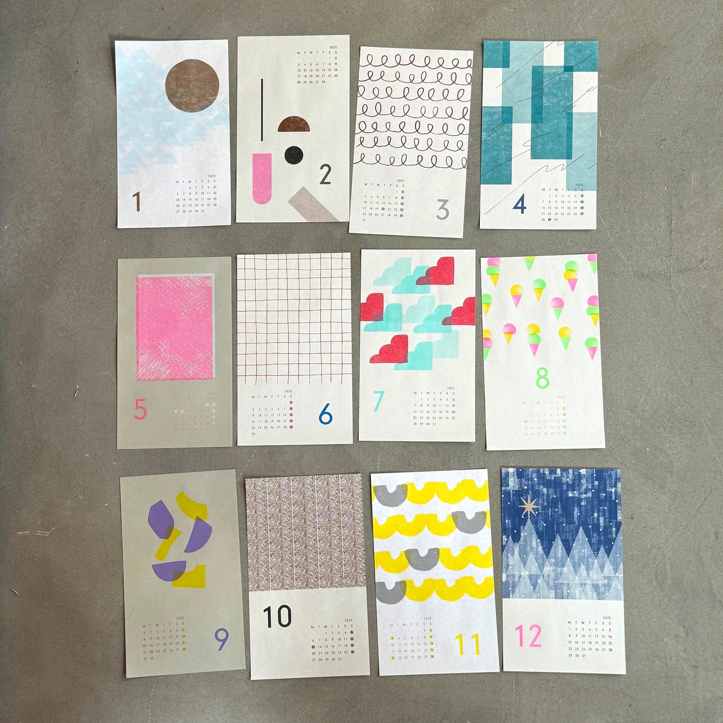 Water stripe calendar 2025 (3 pcs)