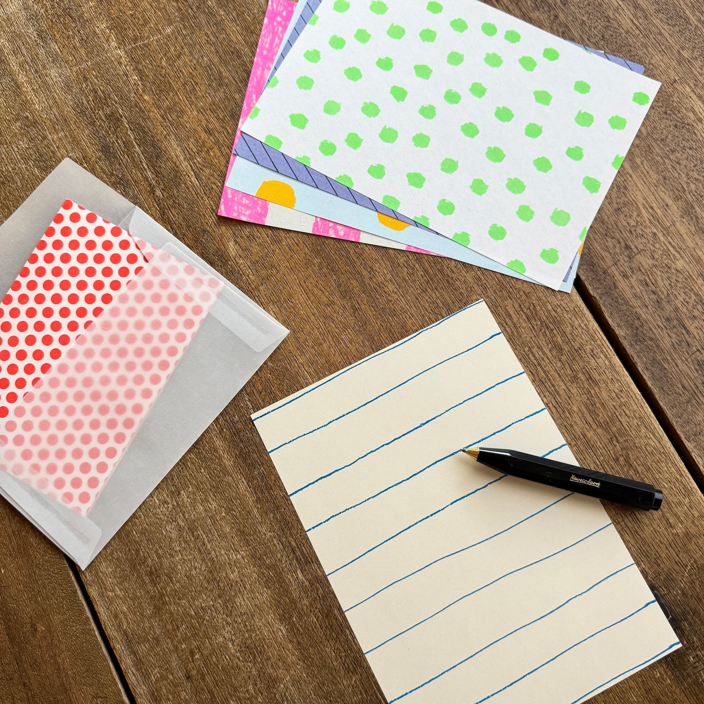 Iroiro Memo Pad Polka Dot Stripes (5 pcs)