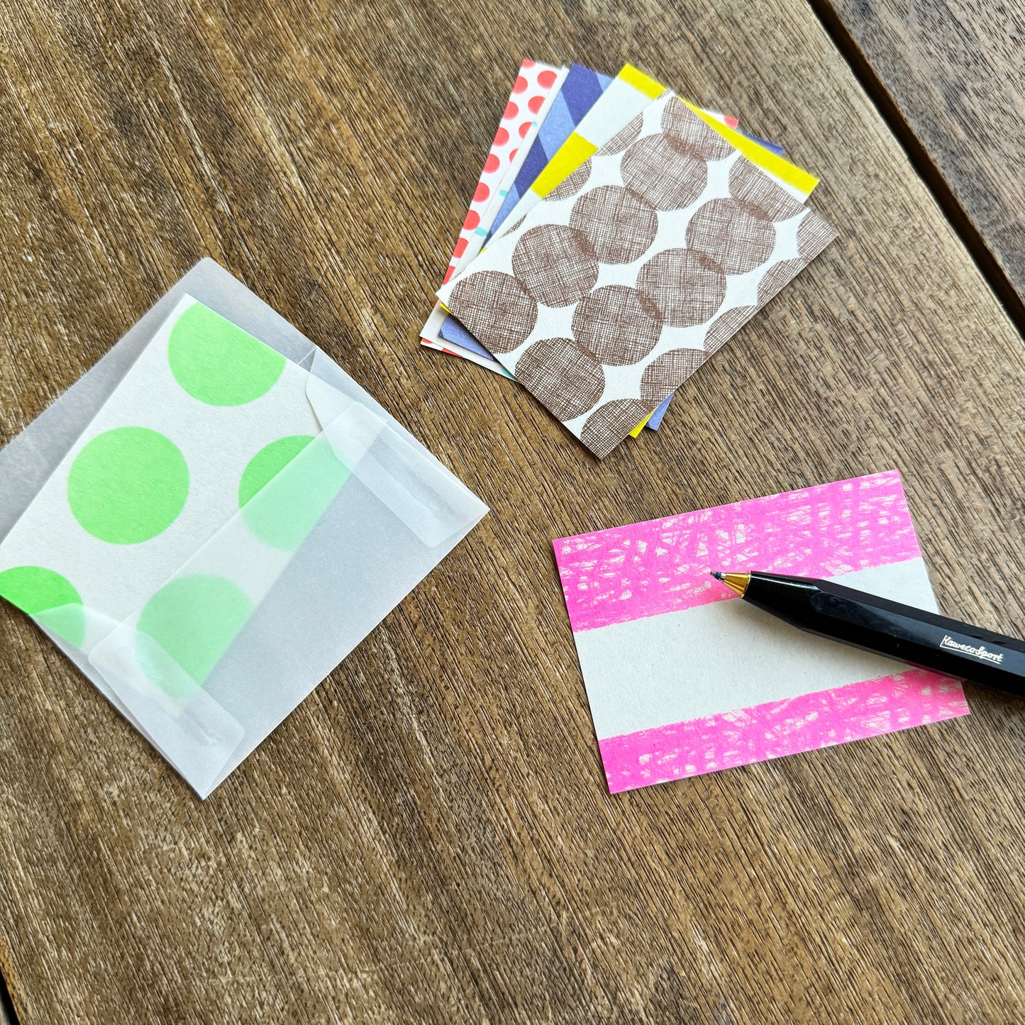 Iroiro Memo Pad Polka Dot Stripes (5 pcs)