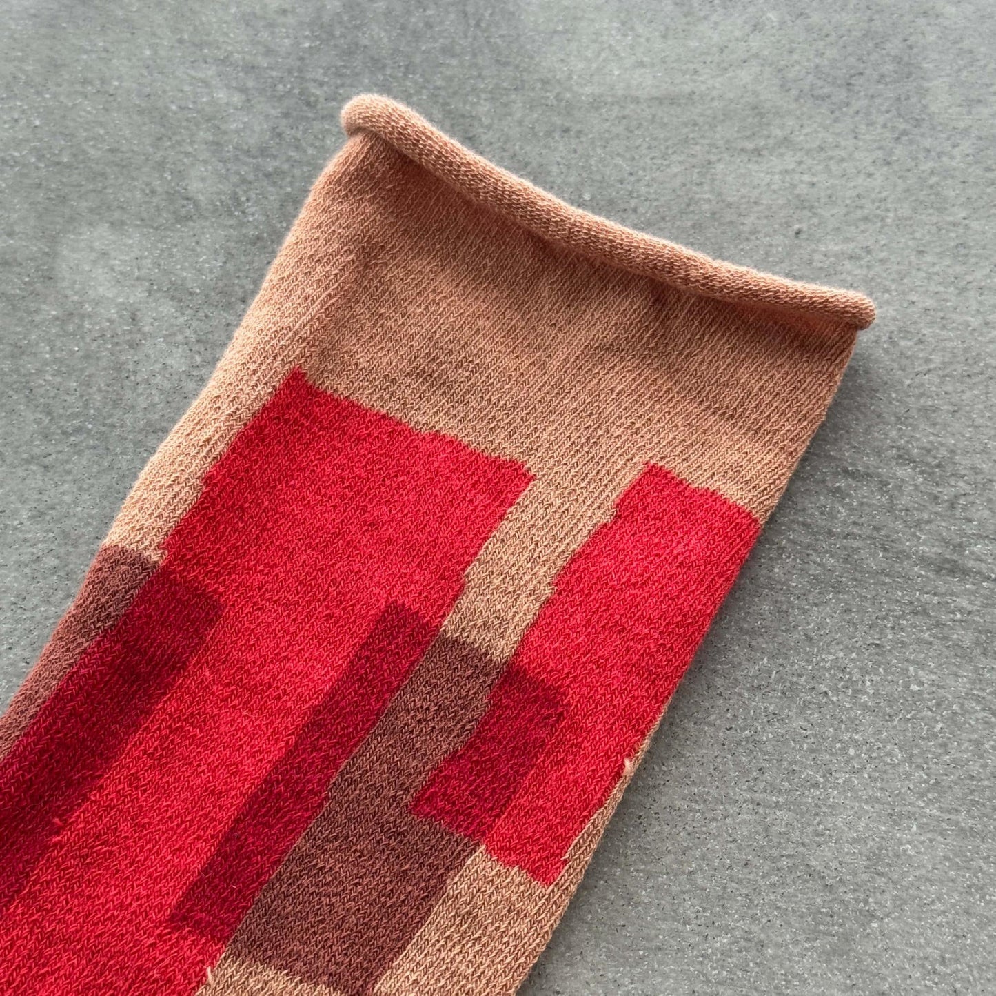 salvia × 水縞 ふんわりくつした テープ ブラウン