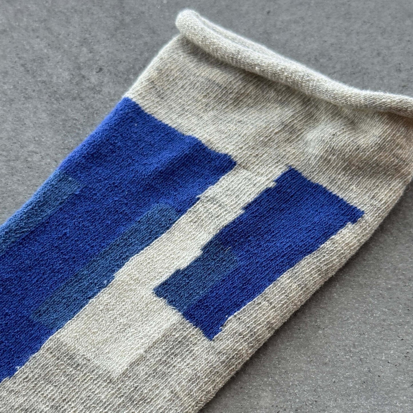 salvia × 水縞 ふんわりくつした テープ グレー