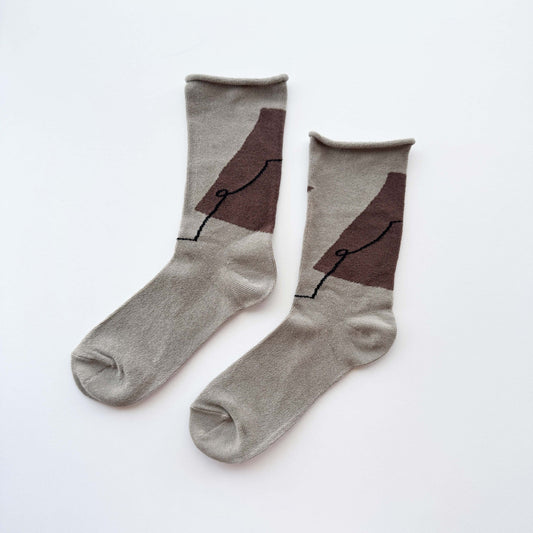 salvia × 水縞 ふんわりくつした らくがき グレー