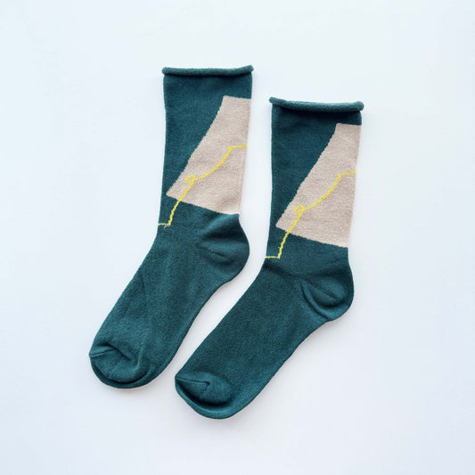 salvia × 水縞 ふんわりくつした らくがき ブルーグリーン