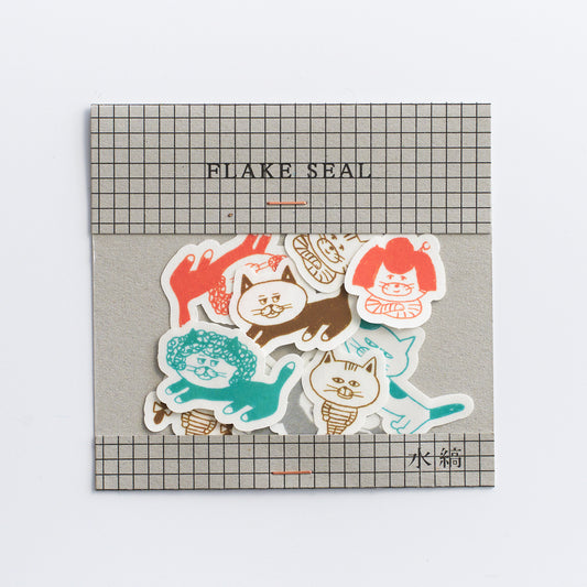Flake Stickers Cats and Wigs (5 pcs)