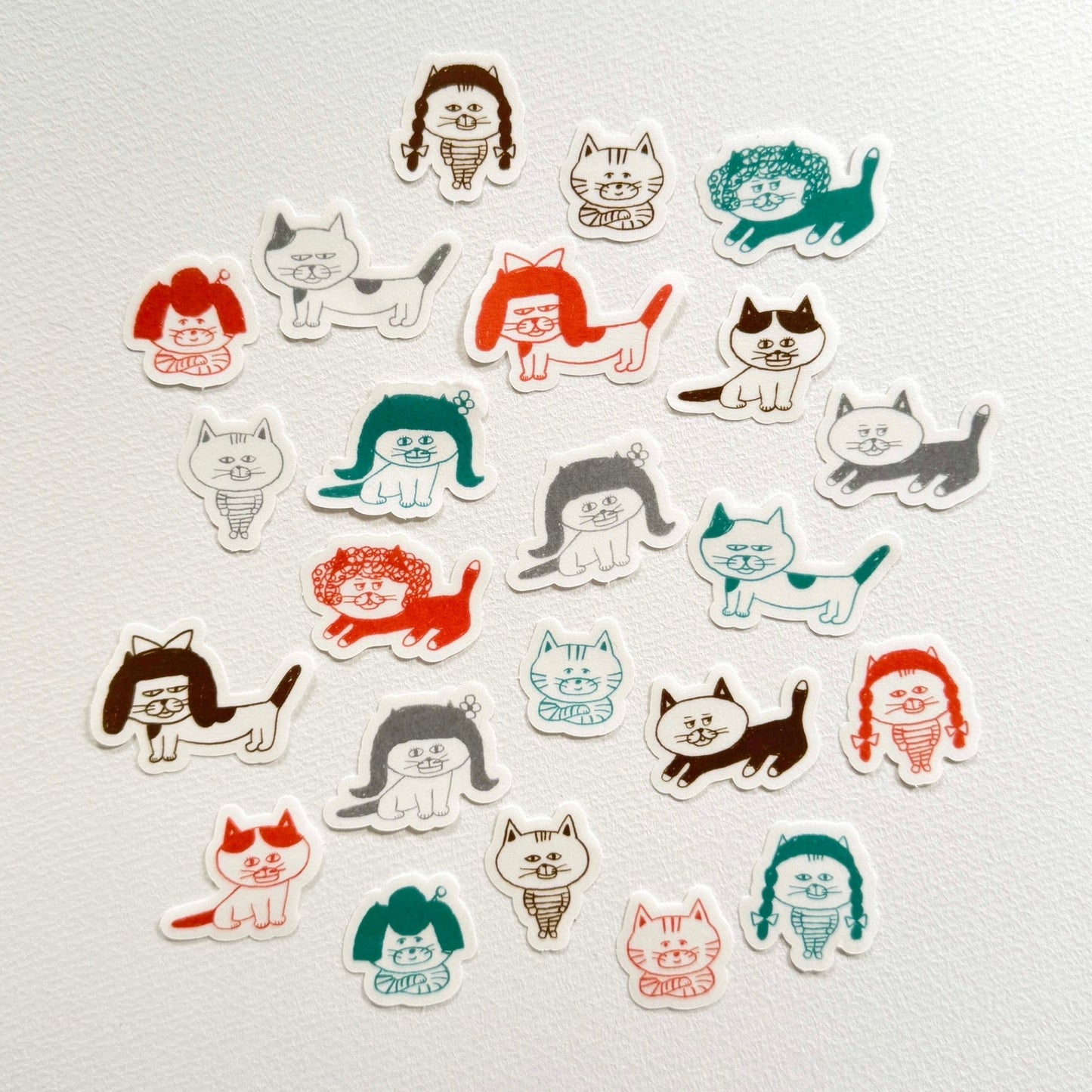 Flake Stickers Cats and Wigs