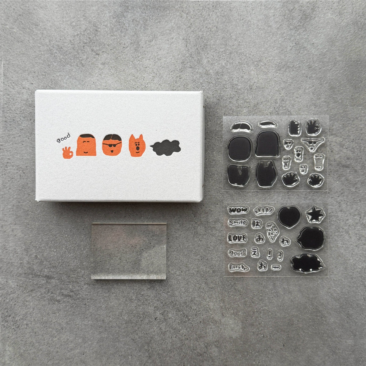 iwahanko.× mizushima JIZAI Celar Stamp BOX Motif set Face
