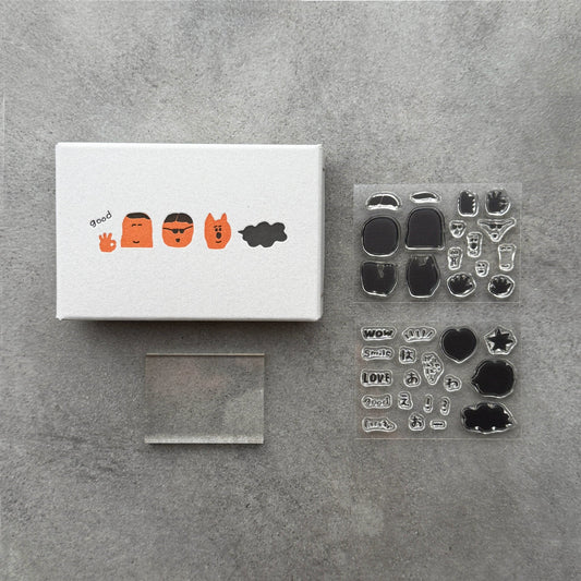 iwahanko.× mizushima JIZAI Celar Stamp BOX Motif set Face