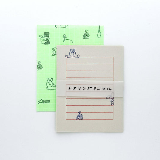 Tobimatsu Shoichiro × mizushima Small Letter Writing set Cheering Animals