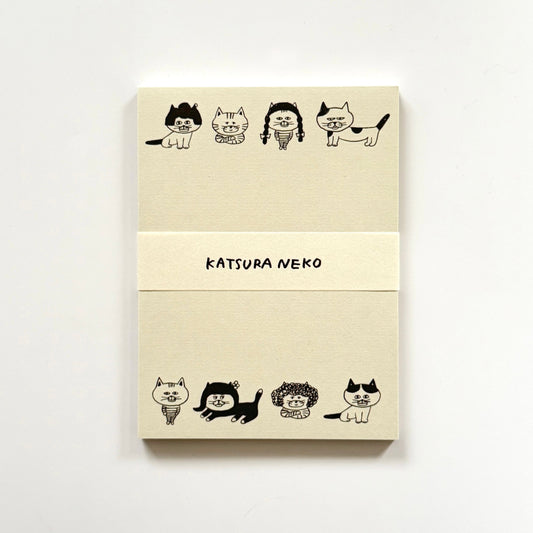 Shibata Keiko × mizushima Memo Pad Cats and Wigs (5 pcs)