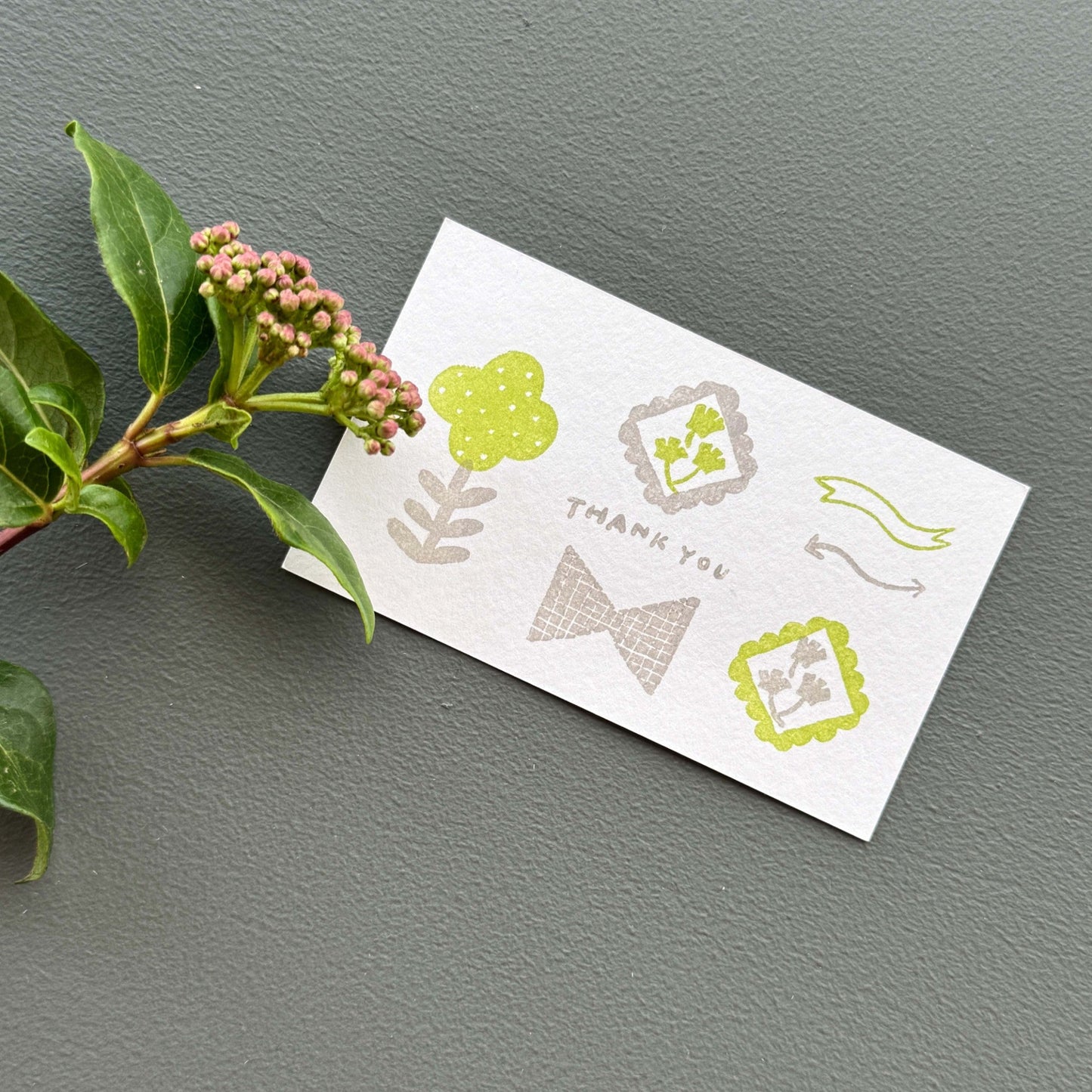 salvia × mizushima JIZAI Clear Stamp POCKET Thank you