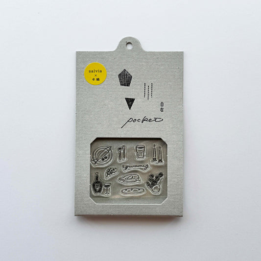 salvia × mizushima JIZAI Clear Stamp POCKET Yummy