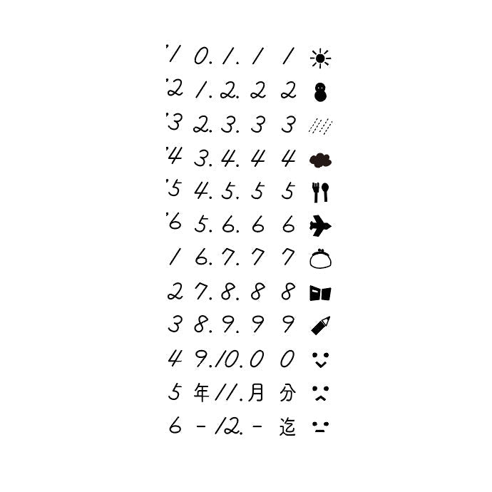 Rotating stamp date mark abacus numbers