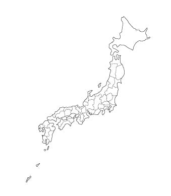 Stamp Japan blank map