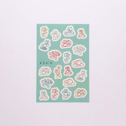 Nishiwaki Tadashi × mizushima Tracing Paper Sticker Animals