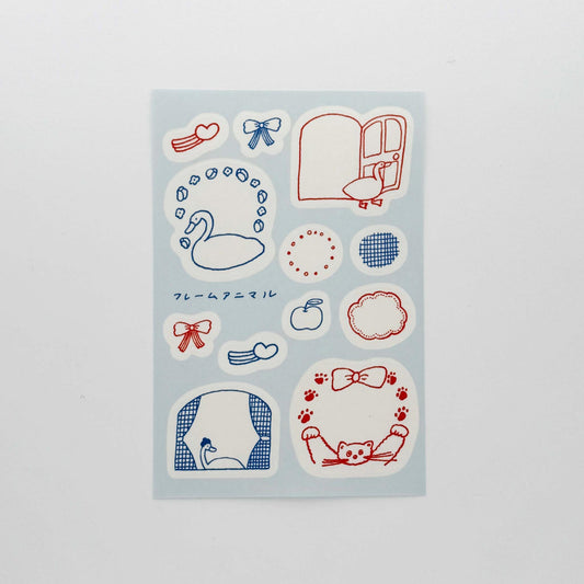 Tobimatsu Shoichiro × mizushima Tracing Paper Sticker Frame Animals