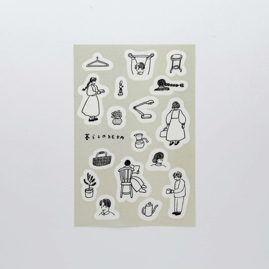 Tobimatsu Shoichiro × mizushima Tracing Paper Sticker Motifs of Daily Life
