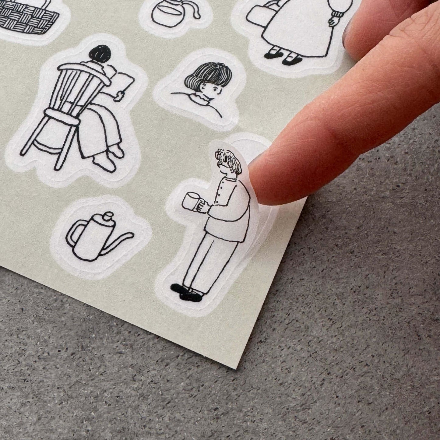 Tobimatsu Shoichiro × mizushima Tracing Paper Sticker Motifs of Daily Life