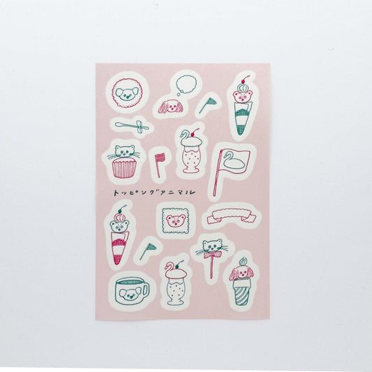 Tobimatsu Shoichiro × mizushima Tracing Paper Sticker Topping Animals