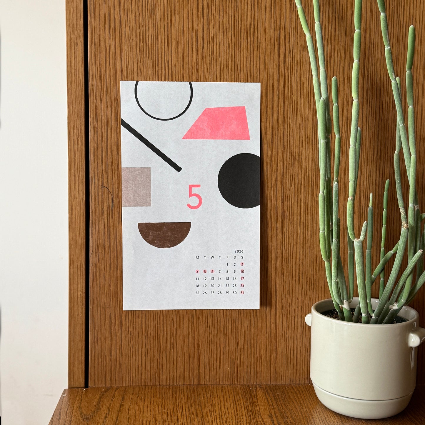 水縞模様カレンダー 2026