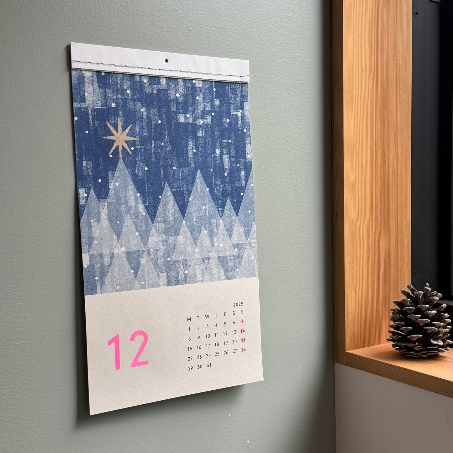 Water stripe calendar 2025