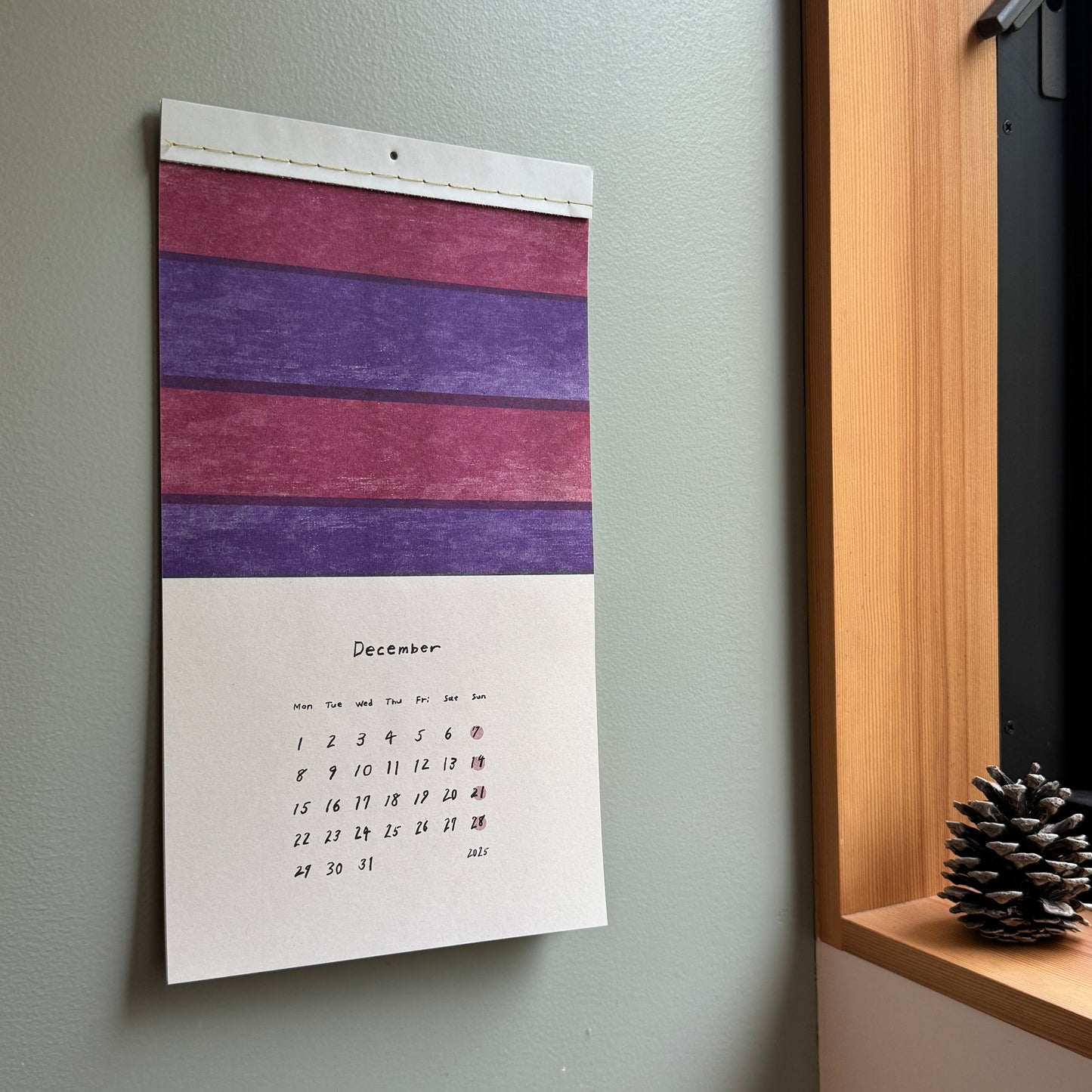 Polka dots and stripes calendar 2025